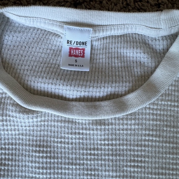 Re/Done White Waffle-Knit Crewneck Top - Picture 4 of 9